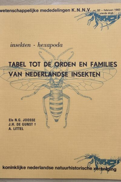 Insekten - hexapoda tabel tot de orden en families van Nederlandse insekten - nr. 92 - juni 1983 - vierde druk